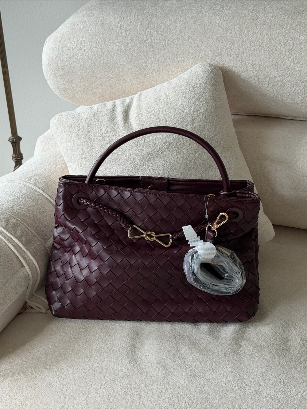 Woven Purse in Deep Burgundy Steve Madden